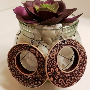 Resin faux wood earrings